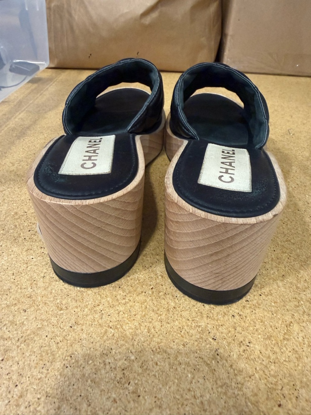 Authentic Chanel Quilted Wooden Heel Size 39 - Picture 5 of 7